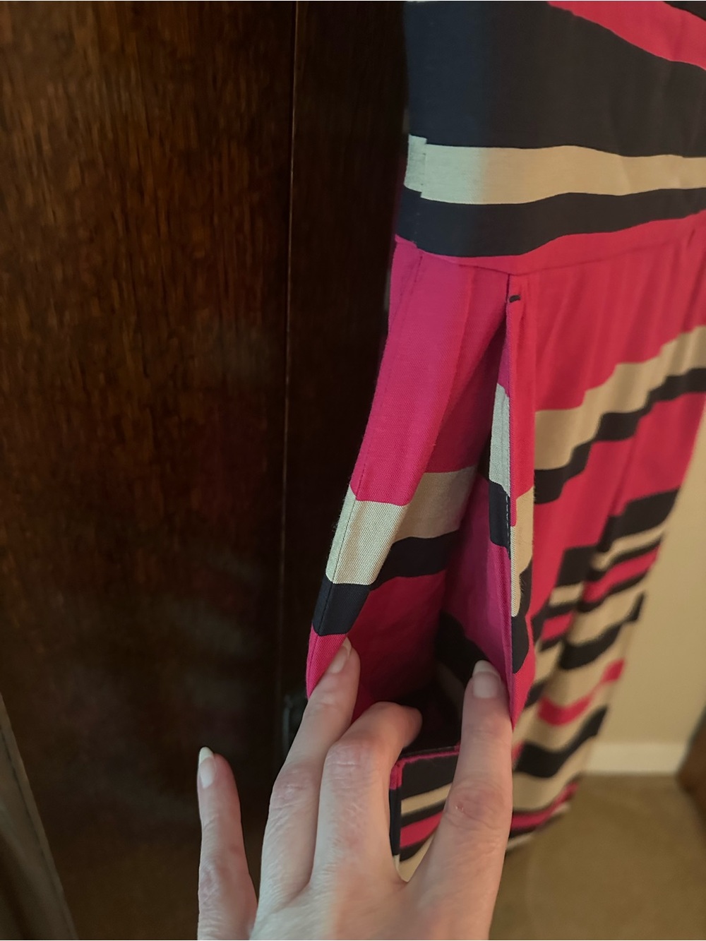 LK Bennett Martha Sleeveless Pink Striped Shirt Dress Size 4 - Picture 3 of 9